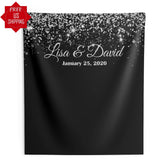 Black and Silver Wedding Backdrop - iJay Backdrops