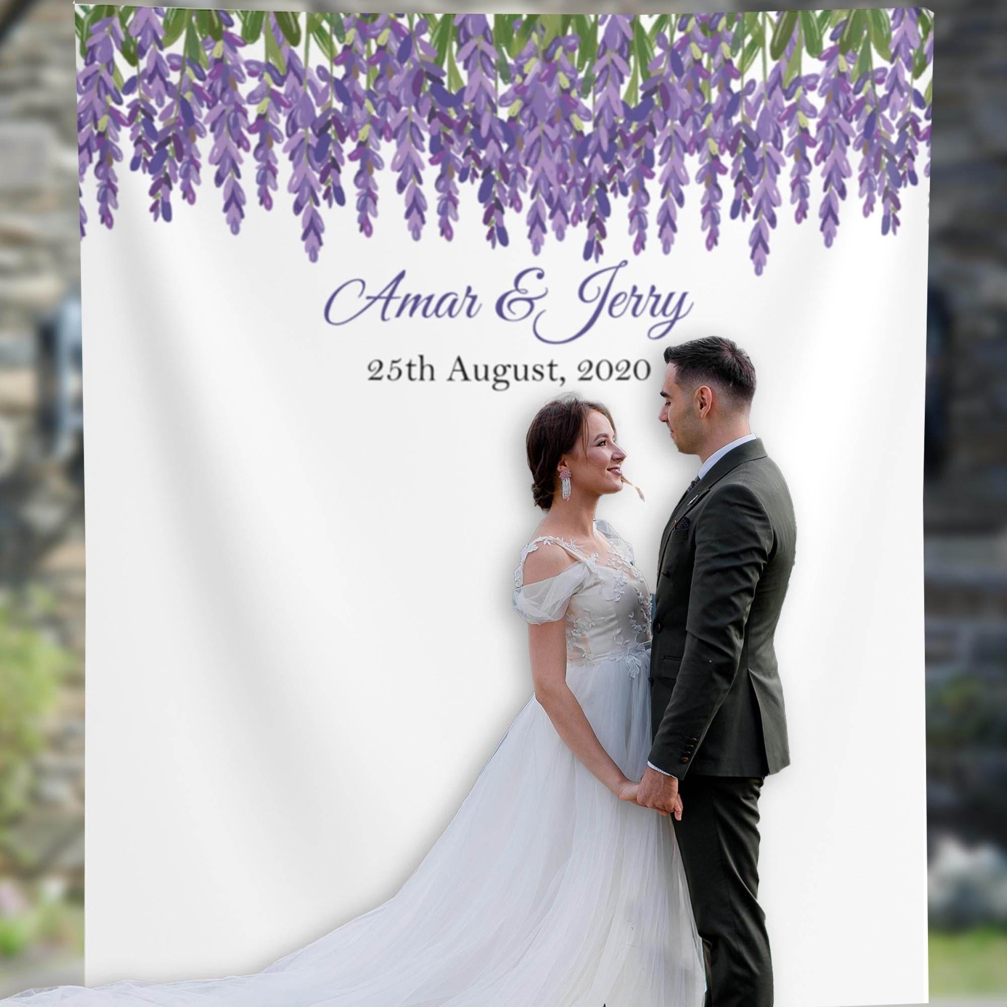 Purple Floral Wedding Backdrop - iJay Backdrops