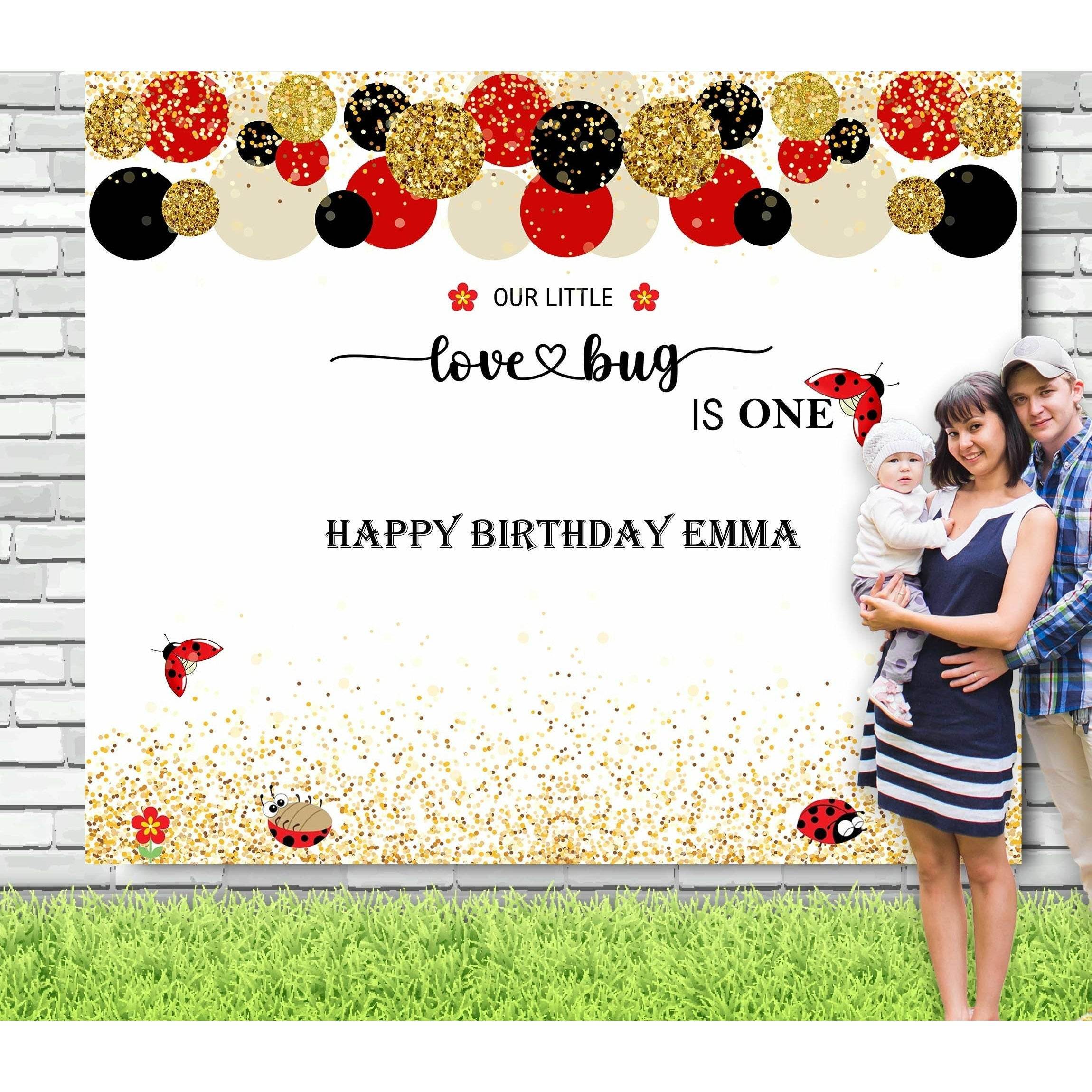 Lovebug First Birthday Backdrop - iJay Backdrops