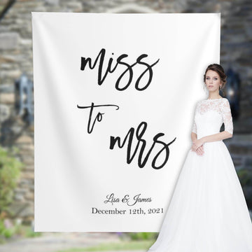 Miss To Mrs Backdrop - iJay Backdrops