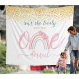 Rainbow First Birthday Backdrop - iJay Backdrops
