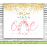 Rainbow First Birthday Backdrop