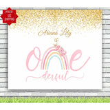 Rainbow First Birthday Backdrop - iJay Backdrops