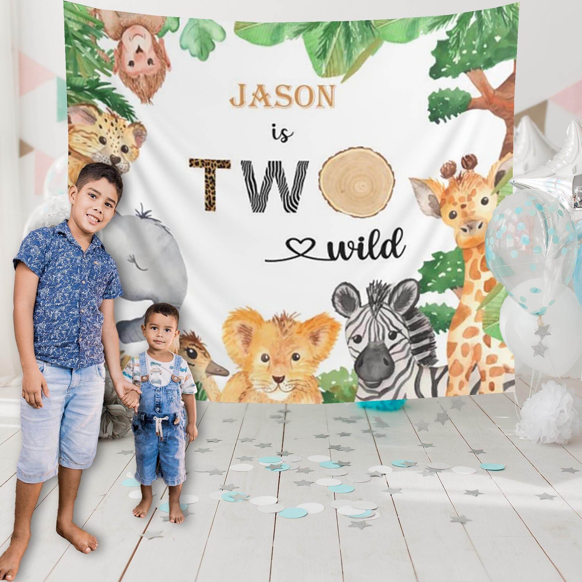 Two Wild Birthday Backdrop - iJay Backdrops