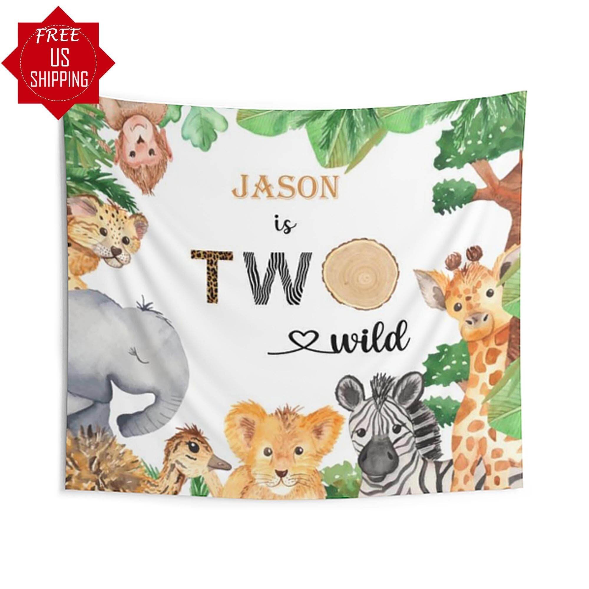 Two Wild Birthday Backdrop - iJay Backdrops