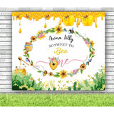 First Bee Day Party Backdrop for Girls