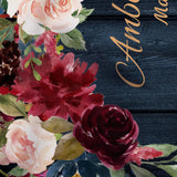 Navy Blue and Burgundy Wedding Backdrop - iJay Backdrops