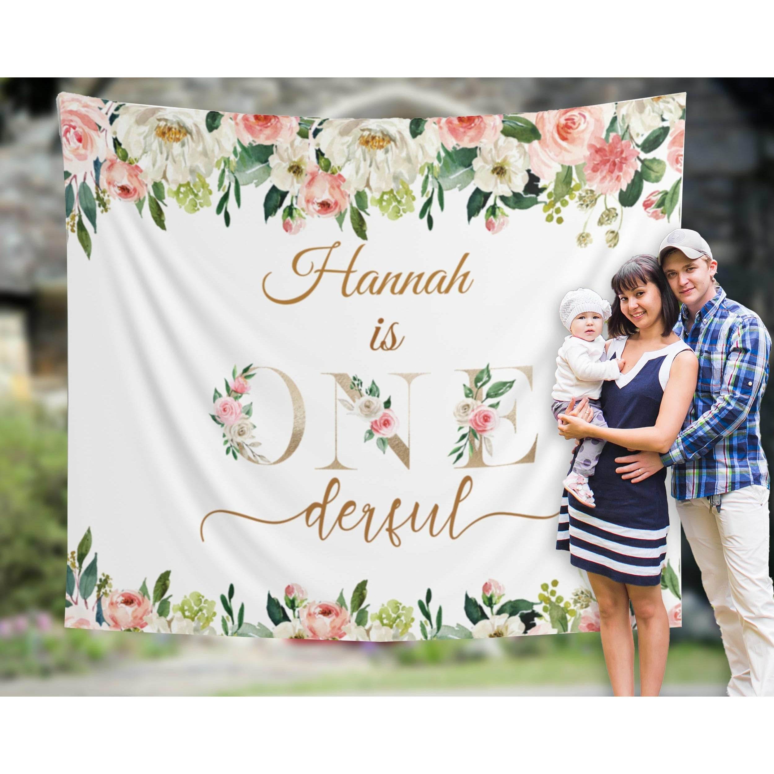 Pink Floral Kids Birthday Backdrop - iJay Backdrops