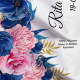 Personalized Blue, Pink Floral Wedding Backdrop - iJay Backdrops