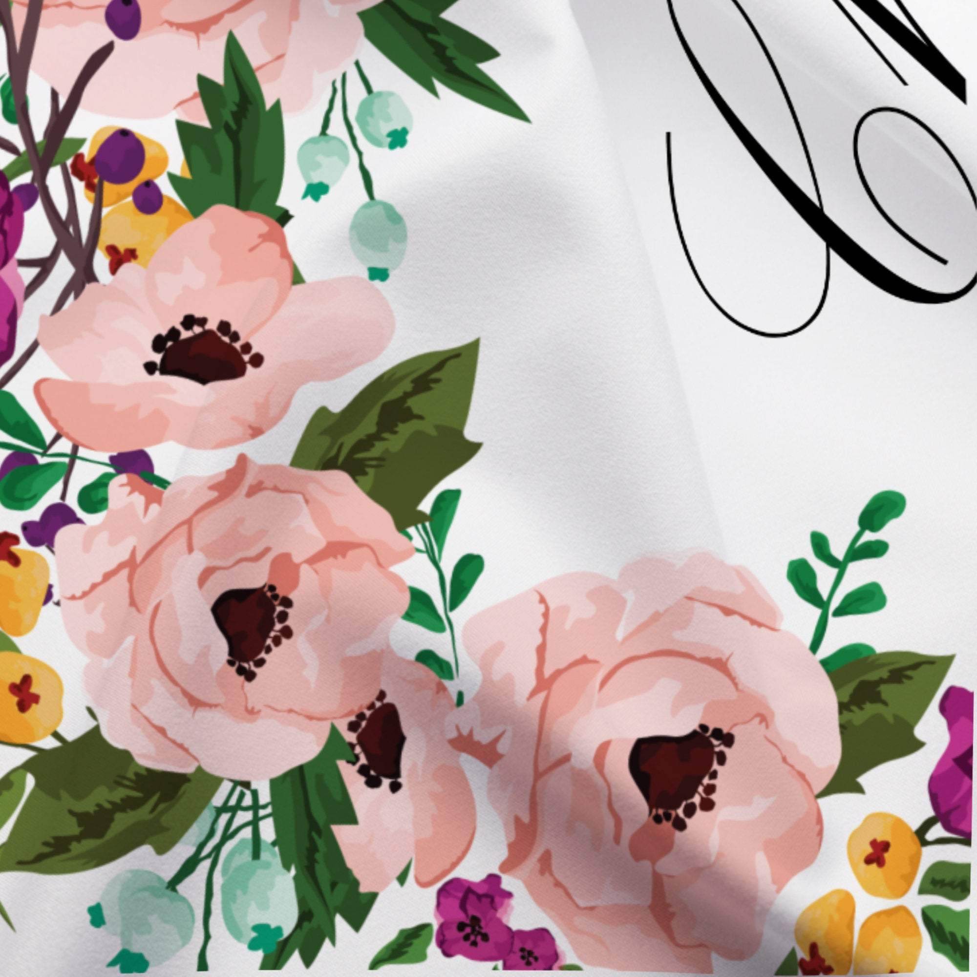 Personalized Floral Wedding Photo Backdrop - iJay Backdrops