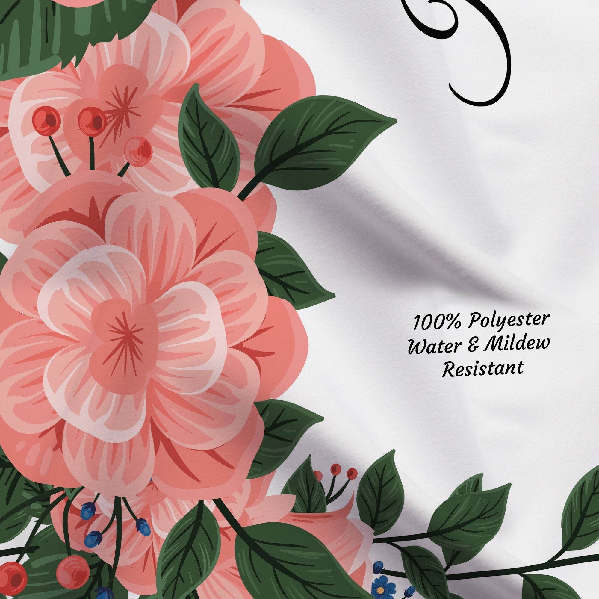 Personalized Floral Wedding Backdrop For Reception / Peach Backdrop - iJay Backdrops
