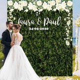 Grass Wall Greenery Backdrop with flowers - iJay Backdrops