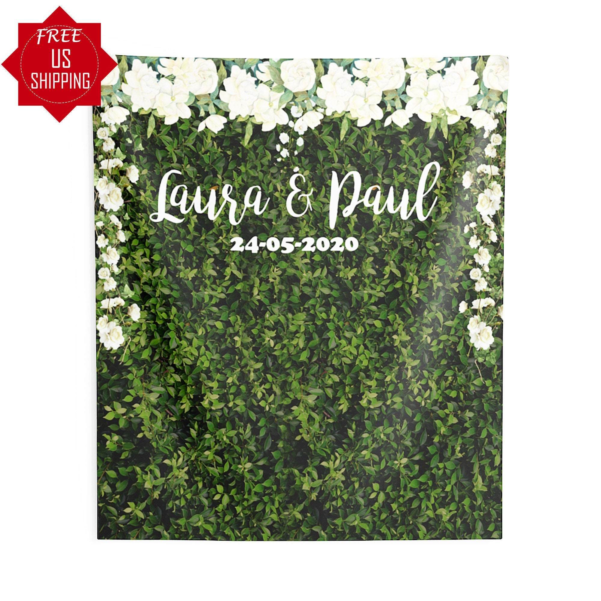 Grass Wall Greenery Backdrop with flowers - iJay Backdrops