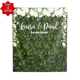 Grass Wall Greenery Backdrop with flowers - iJay Backdrops