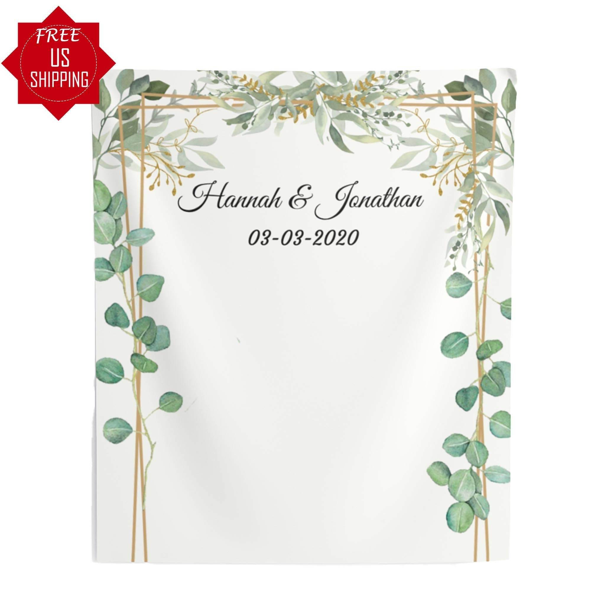 Eucalyptus Greenery Wedding Arch Backdrop - iJay Backdrops