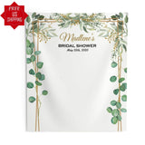 Personalized Greenery Bridal Shower Backdrop - iJay Backdrops