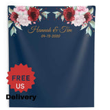 Navy Burgundy Wedding Backdrop - iJay Backdrops