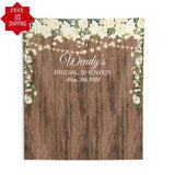 Personalized Rustic Bridal Shower Photobooth Backdrop with Lights - iJay Backdrops