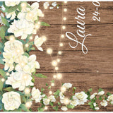 Personalized Rustic Bridal Shower Photobooth Backdrop with Lights - iJay Backdrops