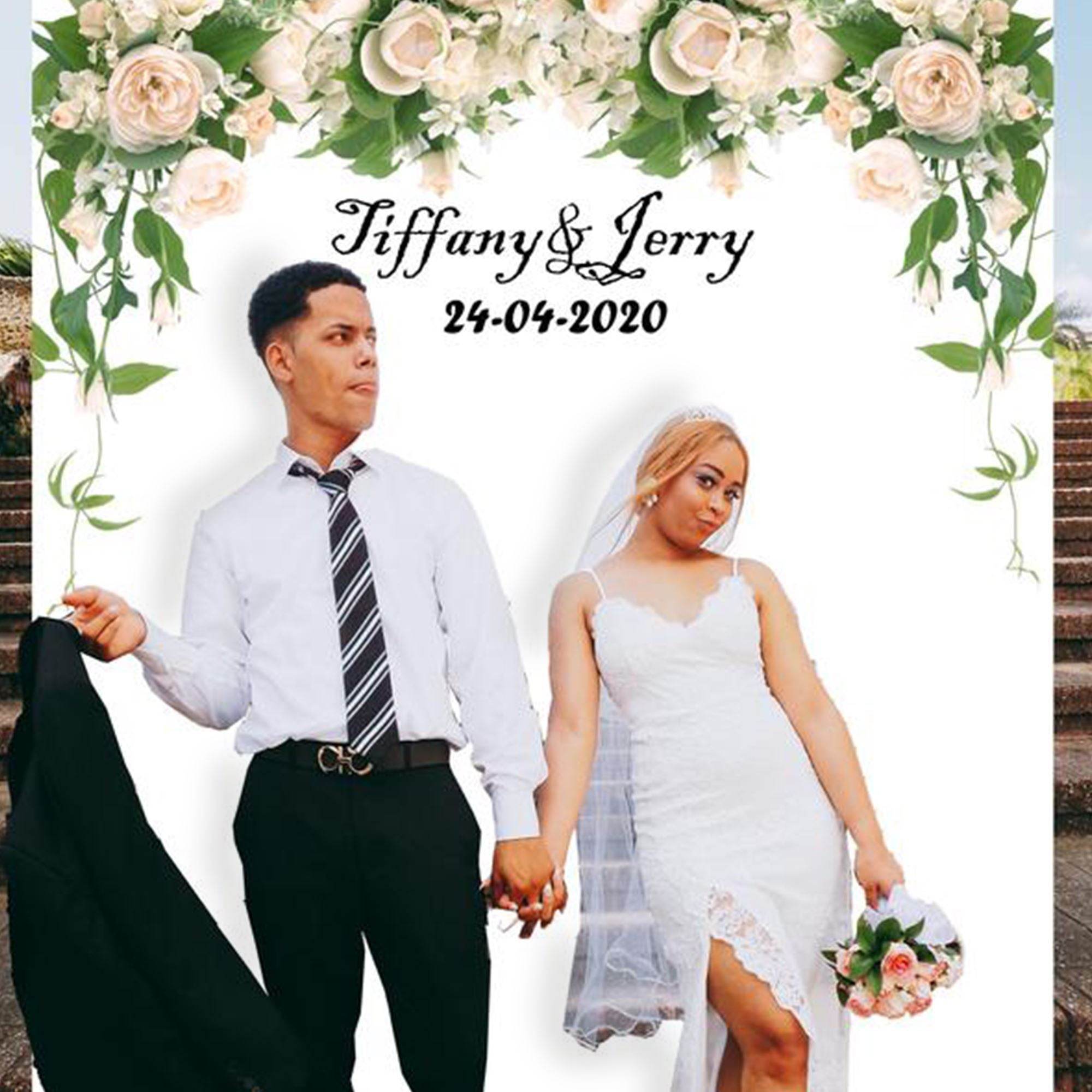 White Floral Greenery Wedding Backdrop - iJay Backdrops