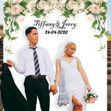 White Floral Greenery Wedding Backdrop - iJay Backdrops