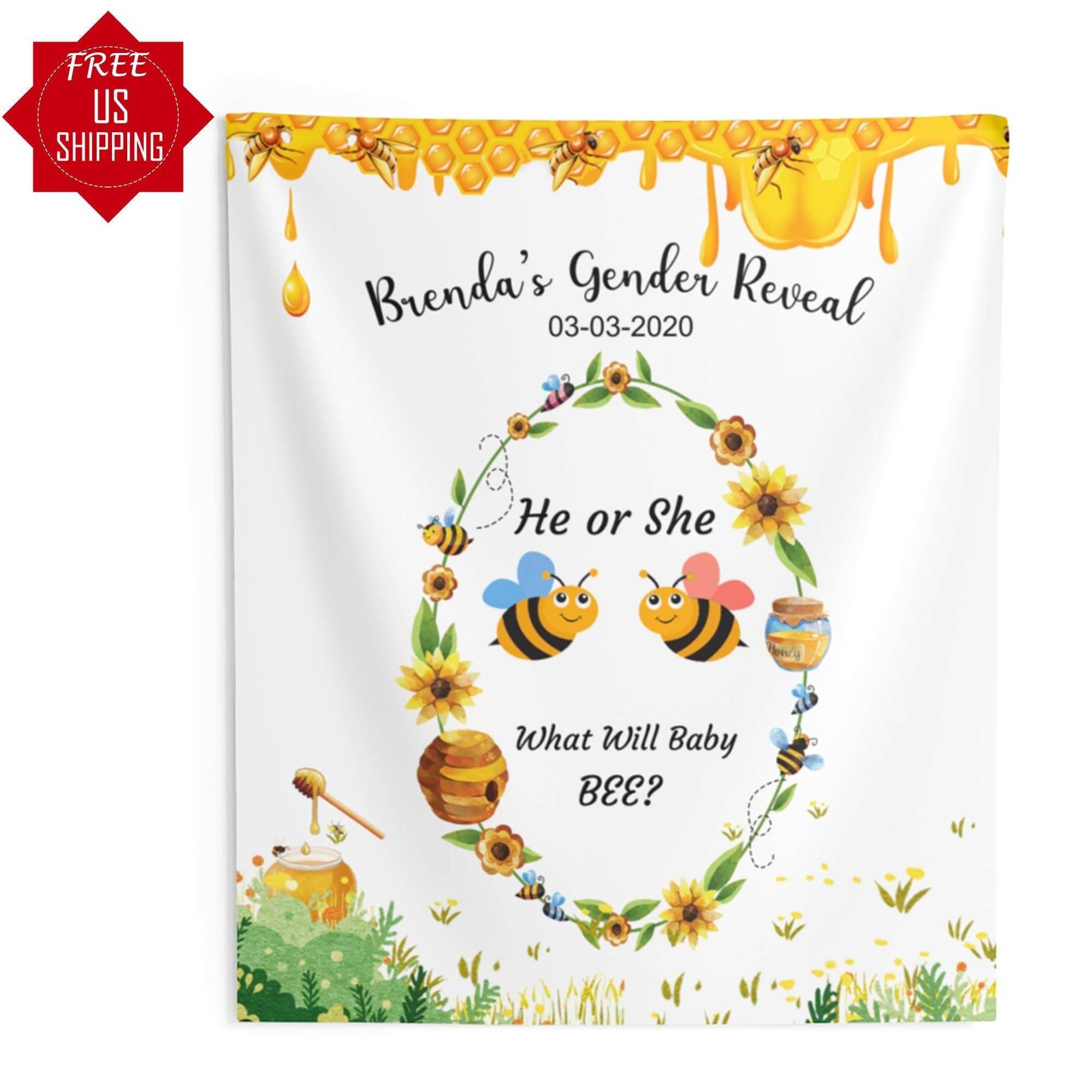 Personalized What will it bee Baby gender reveal backdrop - iJay Backdrops