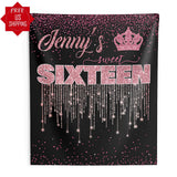 Rose Gold Sweet 16 Backdrop - iJay Backdrops