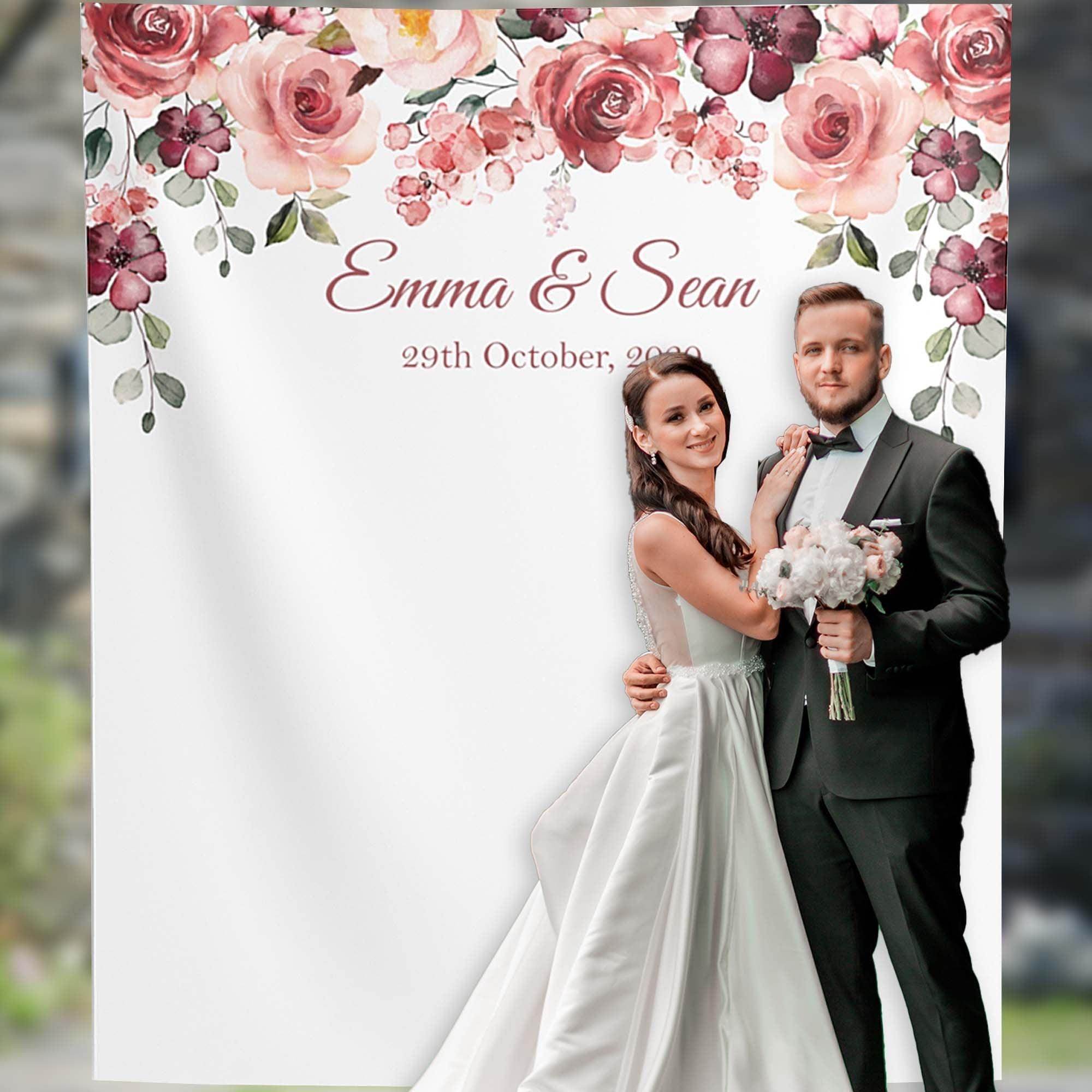 Floral Rosegold Wedding Backdrop - iJay Backdrops