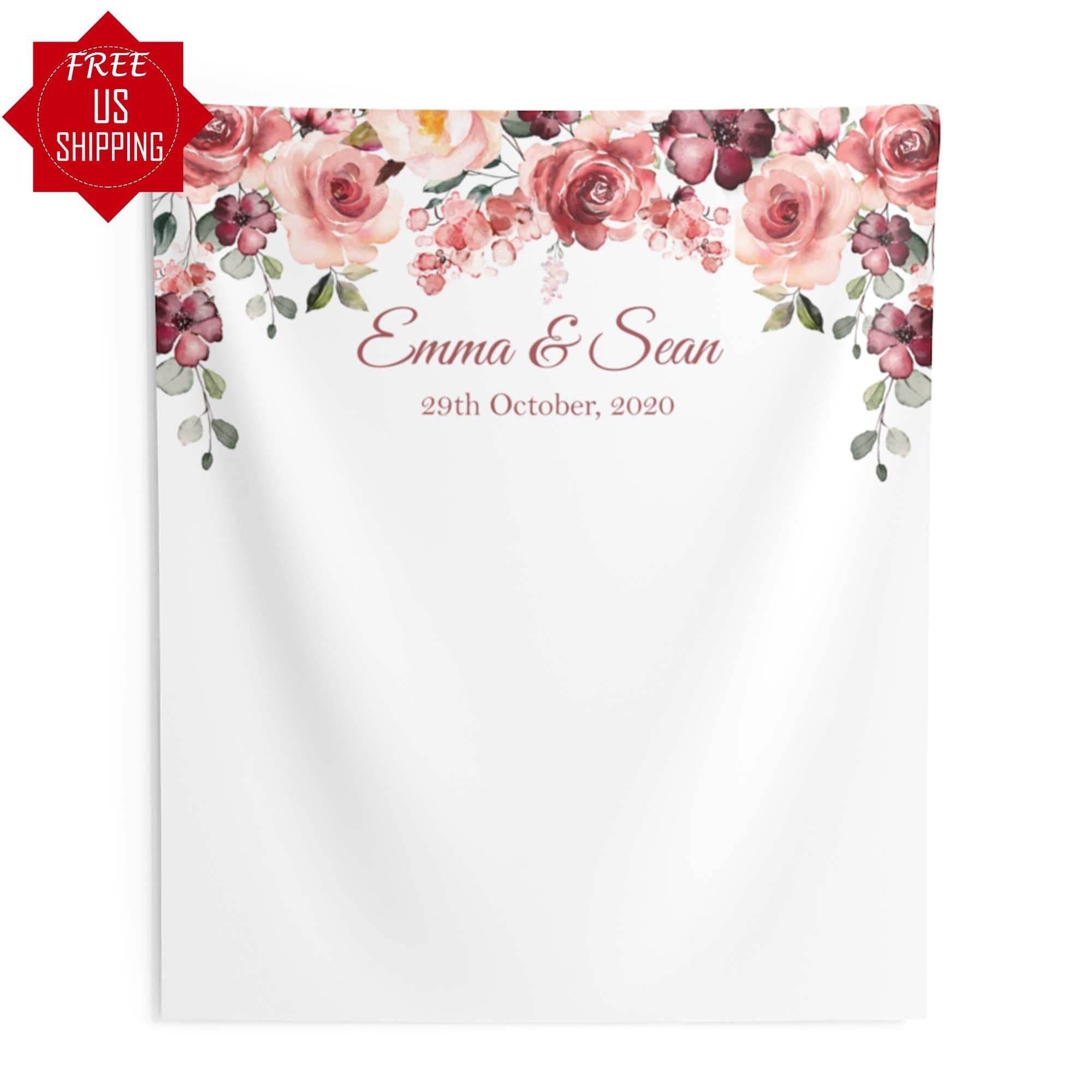 Floral Rosegold Wedding Backdrop - iJay Backdrops