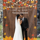 Rustic Fall Backdrop for Wedding Reception - iJay Backdrops