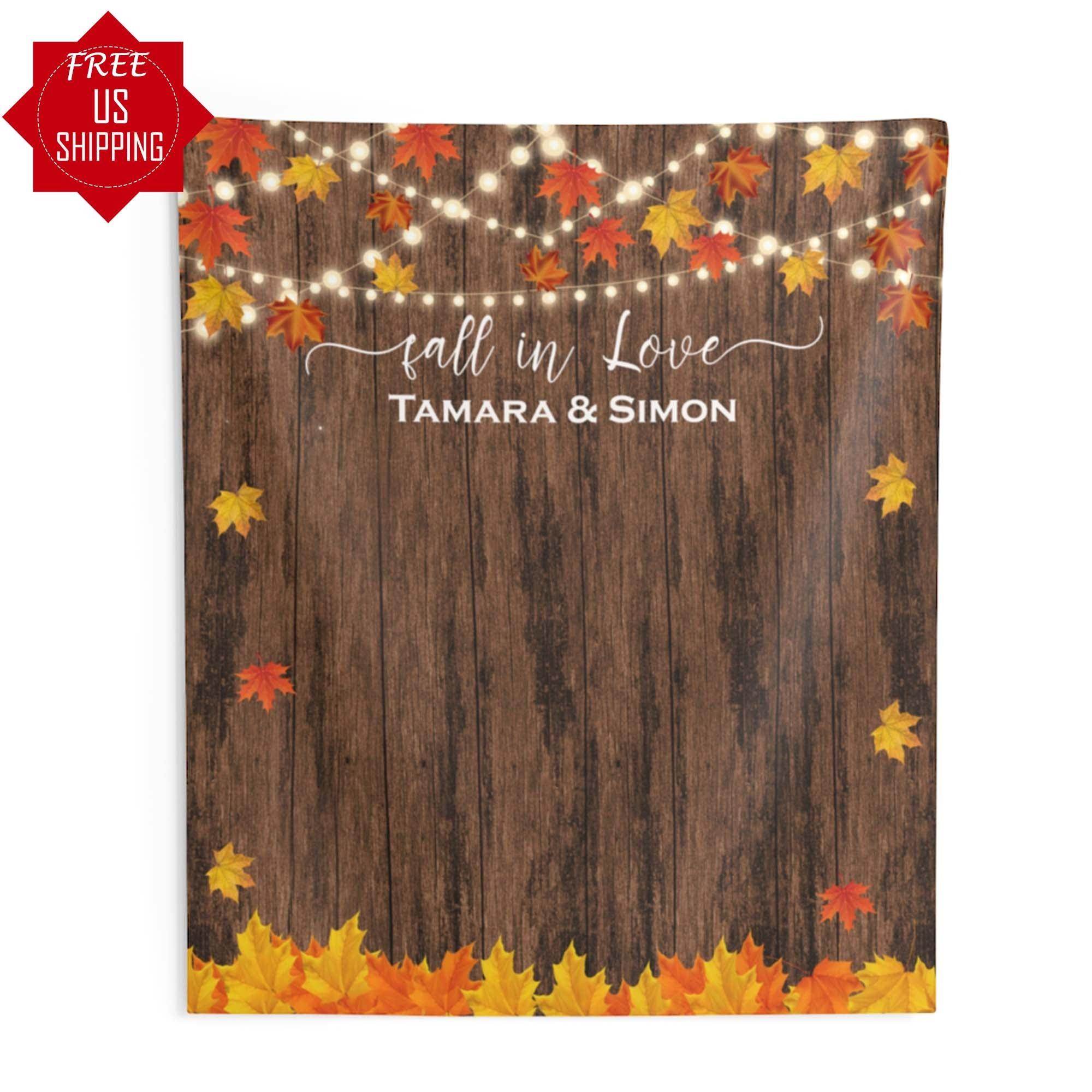 Rustic Fall Backdrop for Wedding Reception - iJay Backdrops