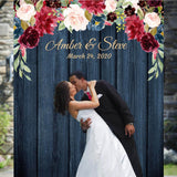Navy Blue and Burgundy Wedding Backdrop - iJay Backdrops