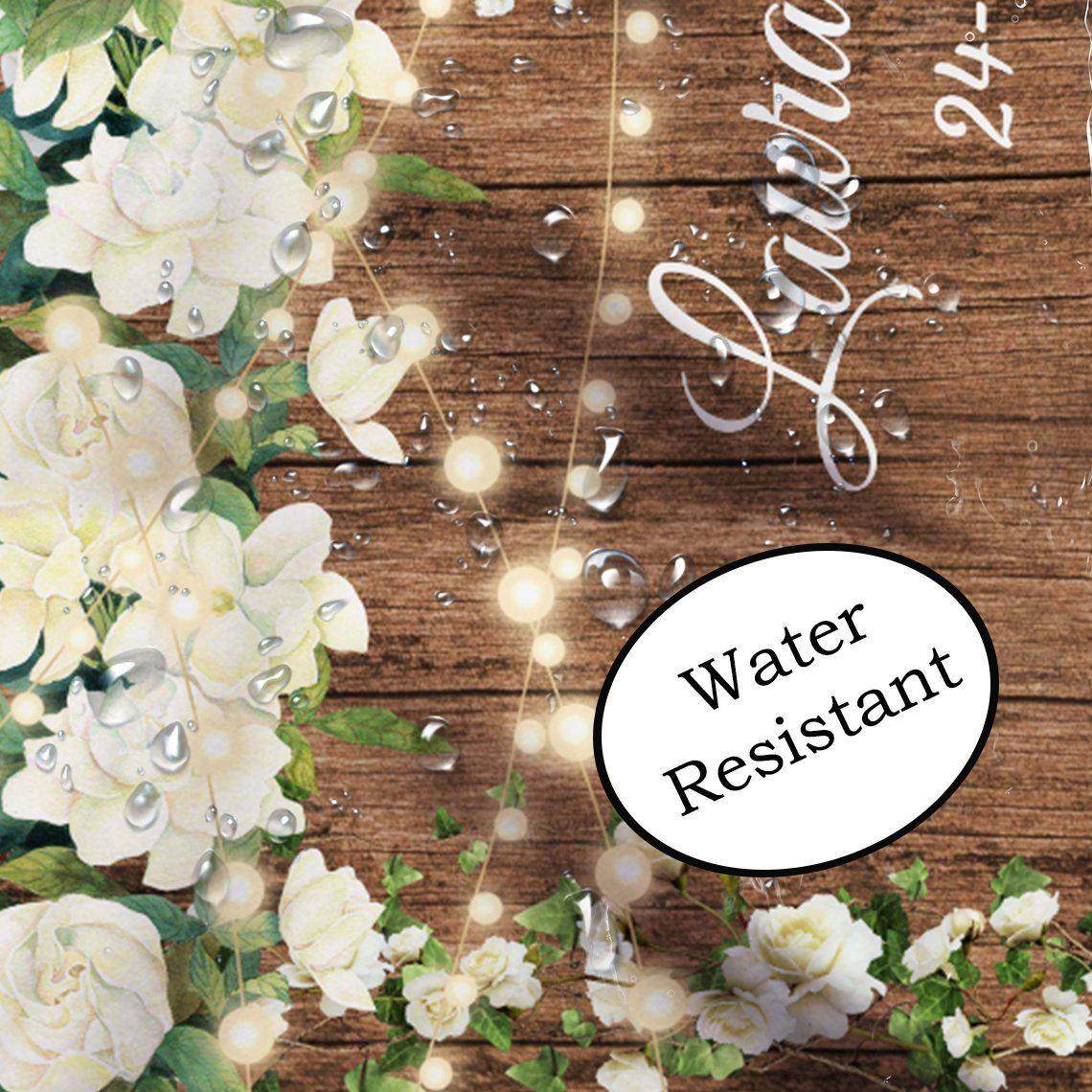 Rustic Wood Background With String Lights - iJay Backdrops