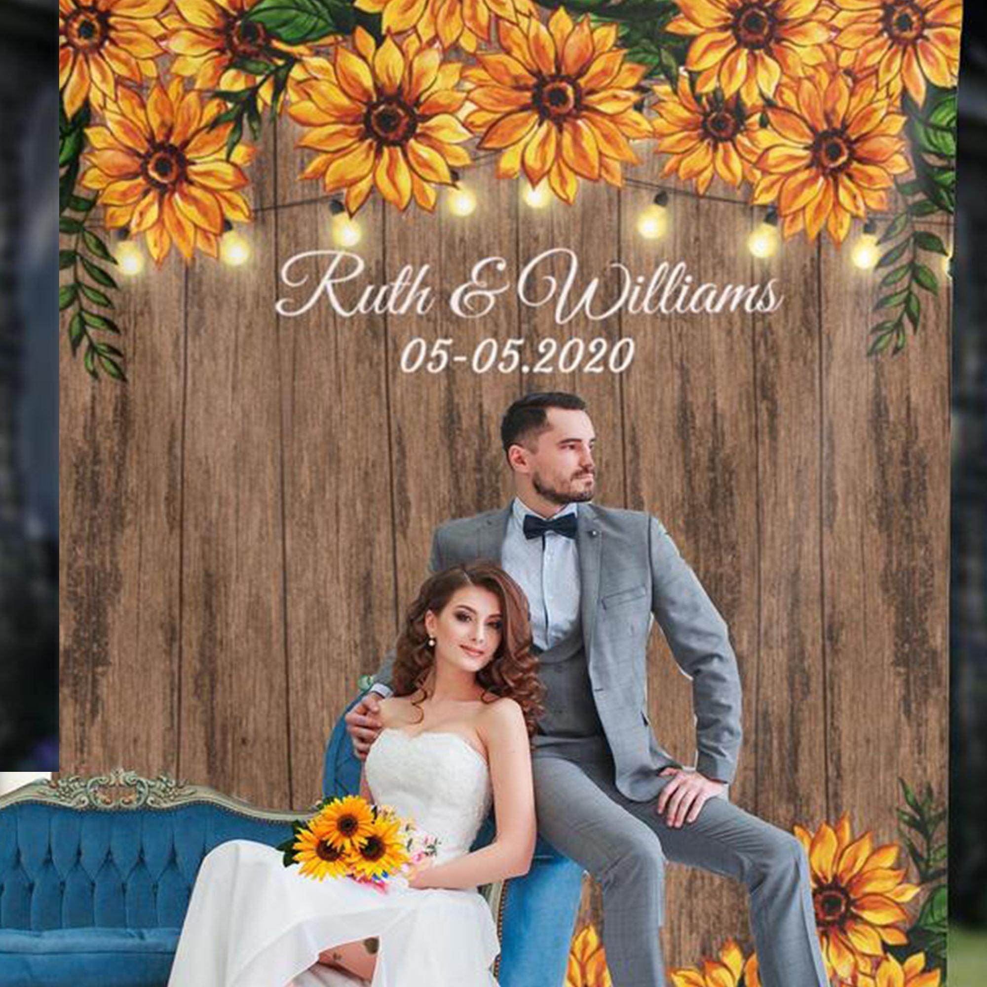 Sunflower Photo Backdrop with Lights - iJay Backdrops