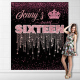 Rose Gold Sweet 16 Backdrop