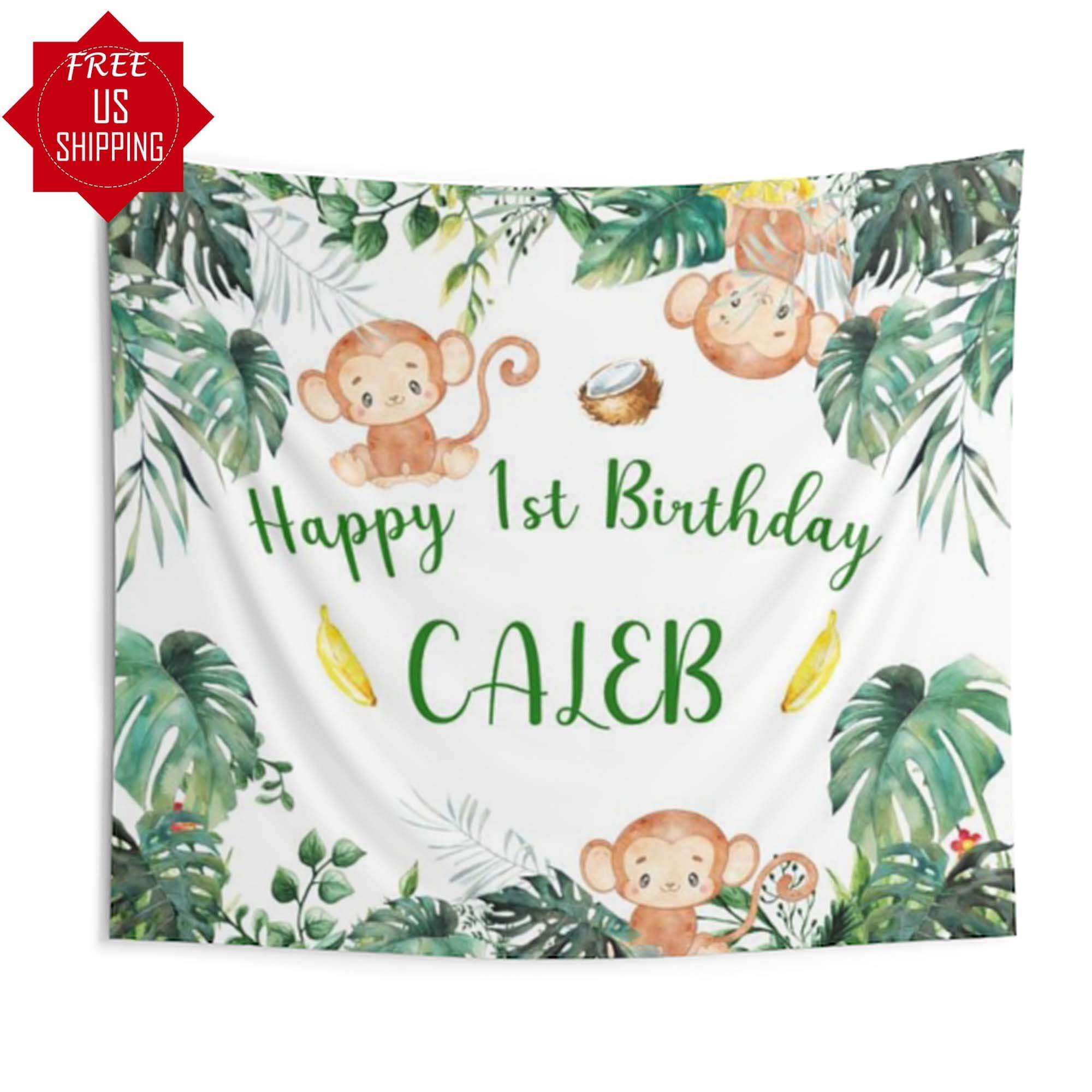 Monkey Birthday Backdrop - iJay Backdrops