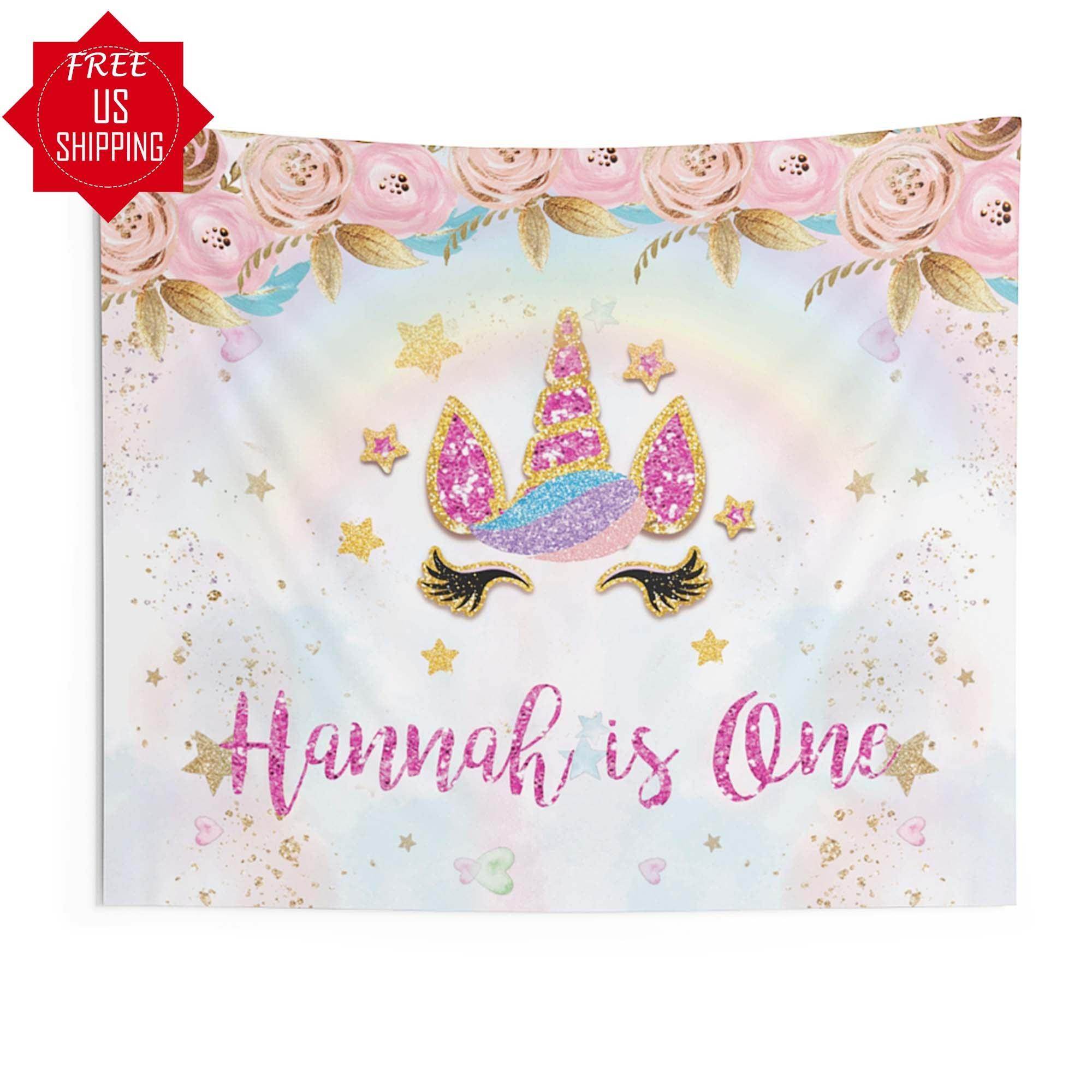 Unicorn Birthday Theme Backdrop for Girl Party - iJay Backdrops