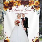 Sunflowers and Burgundy Backdrop