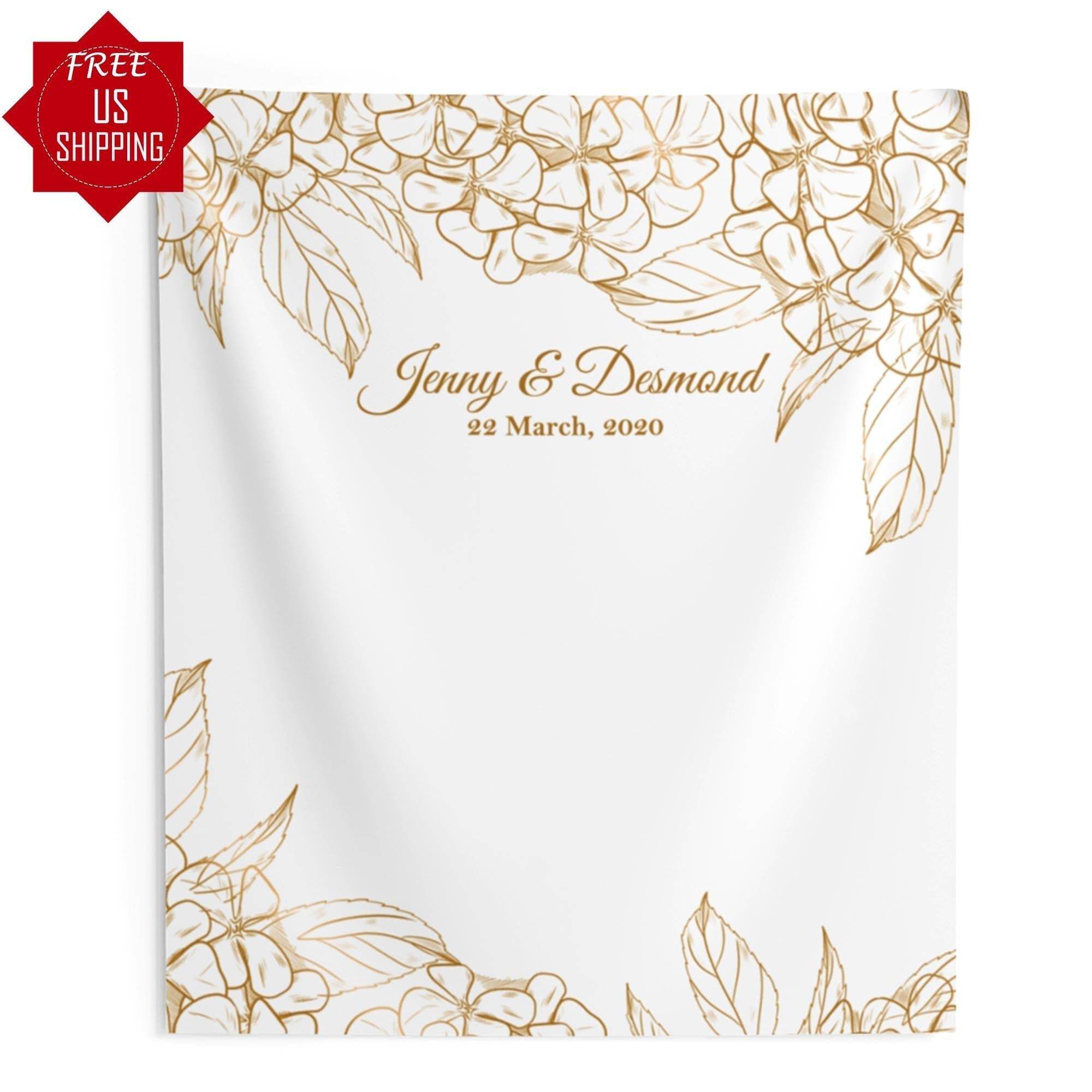 White and Gold Backdrop for Wedding - iJay Backdrops