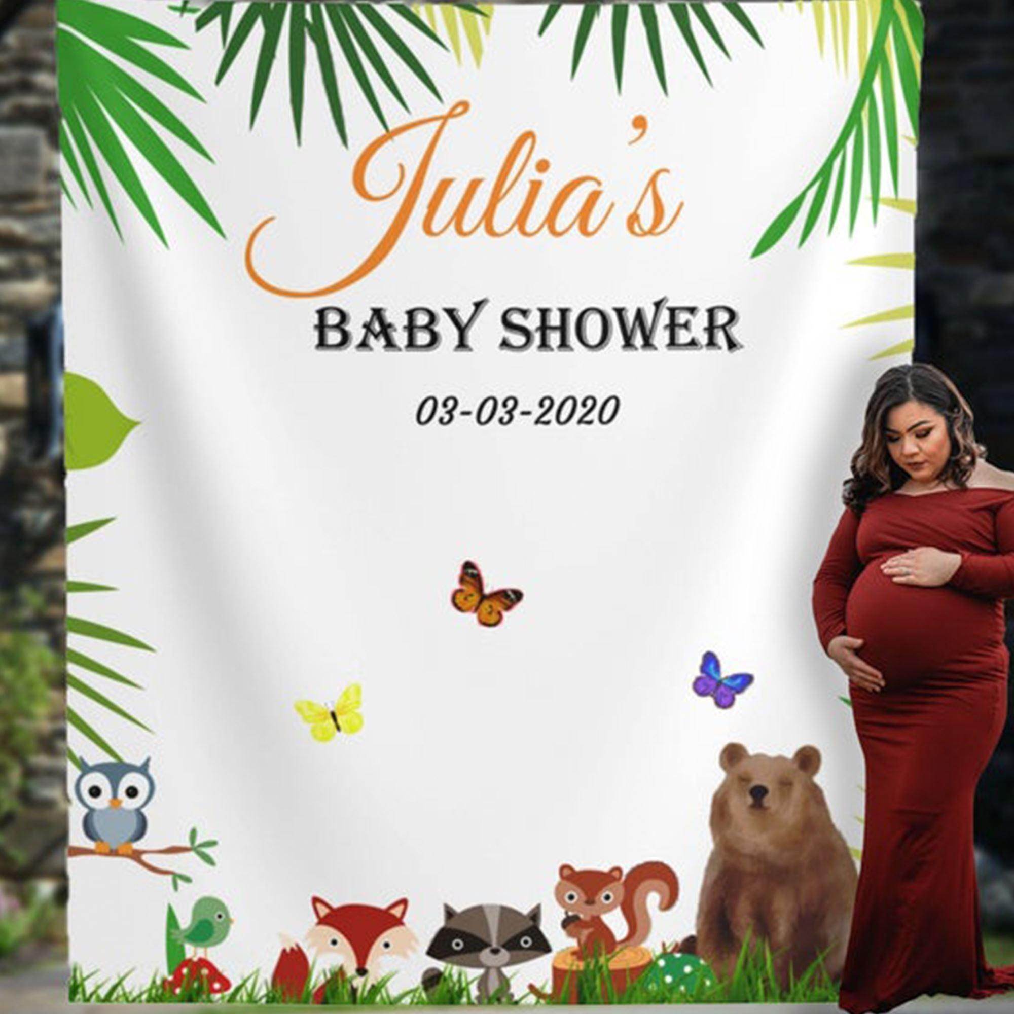 Woodland Baby Shower Backdrop /Woodland Animal Backdrop Personalized - iJay Backdrops