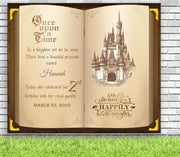 Rustic Vintage Castle Backdrop Prince Princess Birthday Decoration Large Book Wedding Backdrop Once Upon a Time Party Quince Birthday Decor