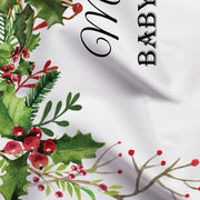 Christmas Baby Shower Decor Santa Holiday Baby Sprinkle Backdrop Baby Stroller Cot Floral Banner Winter Festive Baby Shower Photo Booth