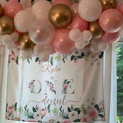 Little Miss Onederful Birthday Backdrop, Blush Pink Floral Girl 1st Birthday Party Decorations, Girls Garden Pink Gold Backdrop
