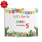 Mexican Theme Fiesta Birthday Party Backdrop Party Banner Cactus Birthday Succulent Fiesta Lets fiesta