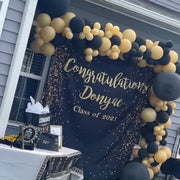 black gold graduation backdrop