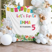 Mexican Theme Fiesta Birthday Party Backdrop Party Banner Cactus Birthday Succulent Fiesta Lets fiesta