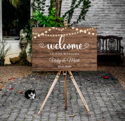 Rustic Wood Wedding Welcome Sign Foam Board Wedding Signage Decor Printed Welcome to our Wedding Personalized Sign Country Wedding Venue