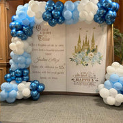 Fairytale Party Backdrop Red Floral Princess Castle Decor First Birthday Storybook Banner Baby Shower Photobooth Bridal Shower Party Prop