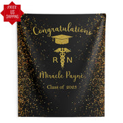 Black Gold Glitter Doctor Nurse Grad Banner