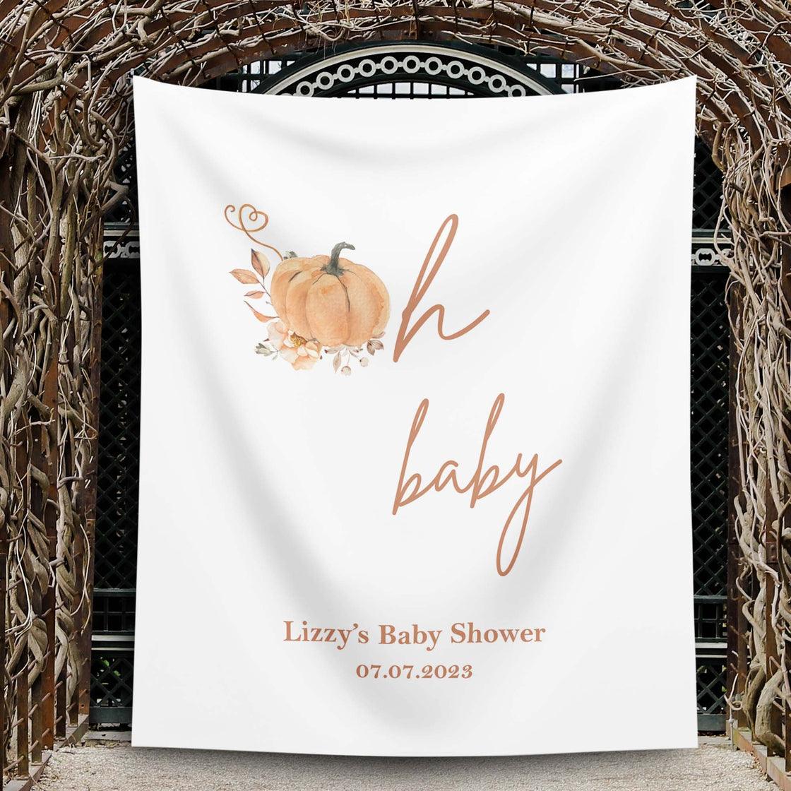 Oh Baby Pumpkin Baby Shower Backdrop